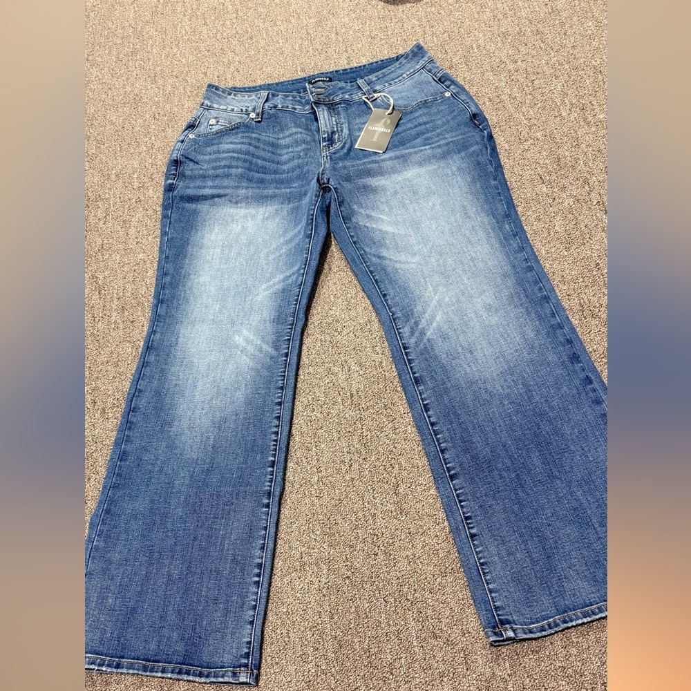 FLAMINGALS Blue Wide Leg Jeans